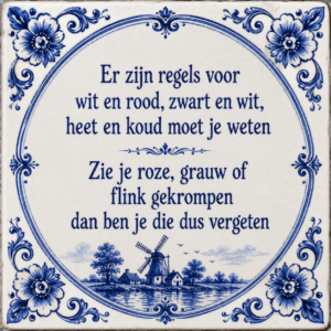 Tegelspreuk met opruimtip: wasregels